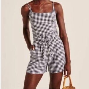 Abercrombie navy gingham matching set (tank and shorts)